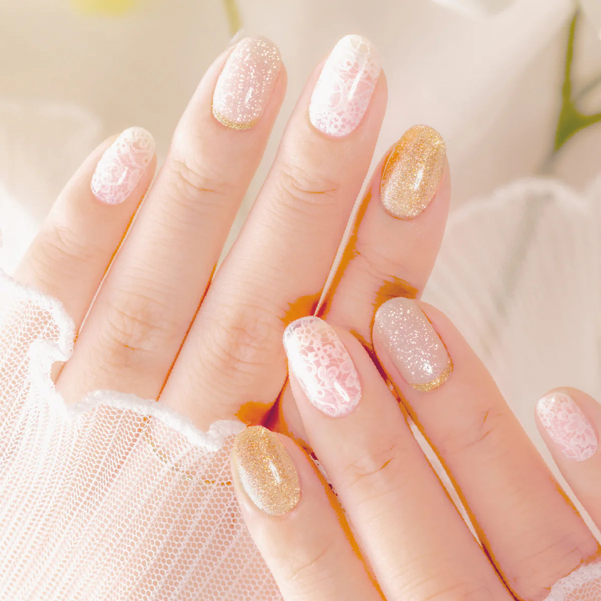 Gel Me1 Japan|13. Bouquet Blanche|指甲貼|Semi Cured Gel