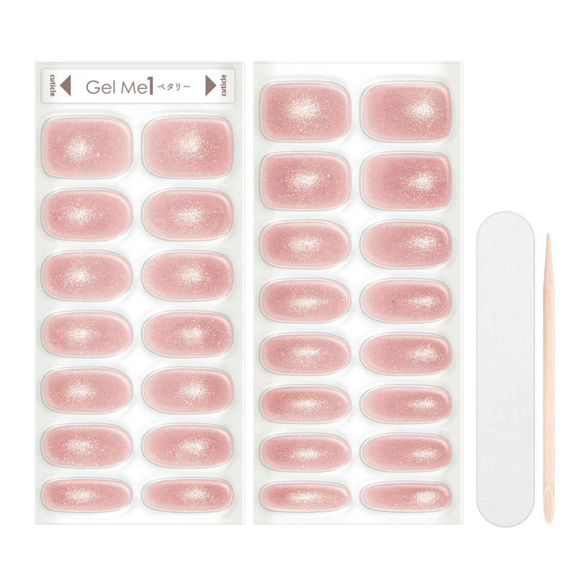 Gel Me1 Japan|14. Royal Pink|裸粉色氣質貓眼|指甲貼|Semi Cured Gel