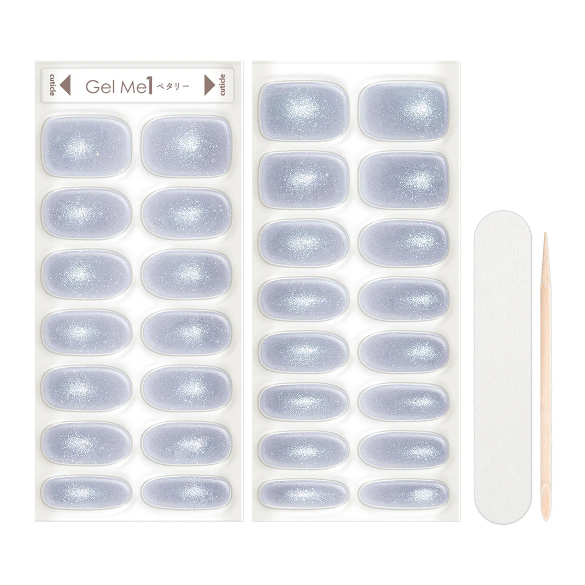 Gel Me1 Japan|16. Frozen Blue|Baby Blue貓眼GEL甲|指甲貼|Semi Cured Gel