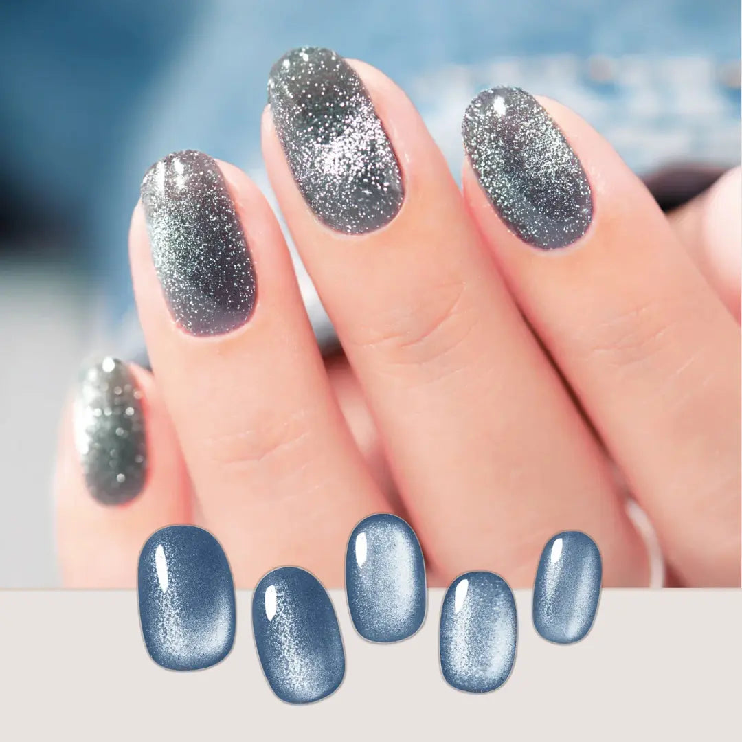 Gel Me1 Japan|17. Midnight Blue |午夜藍貓眼GEL甲油|顯白GEL甲貼|指甲貼|Semi Cured Gel