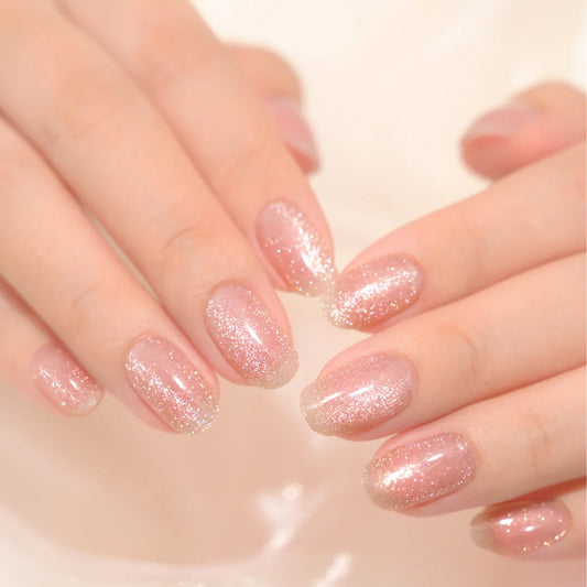 pink glitter nail wraps