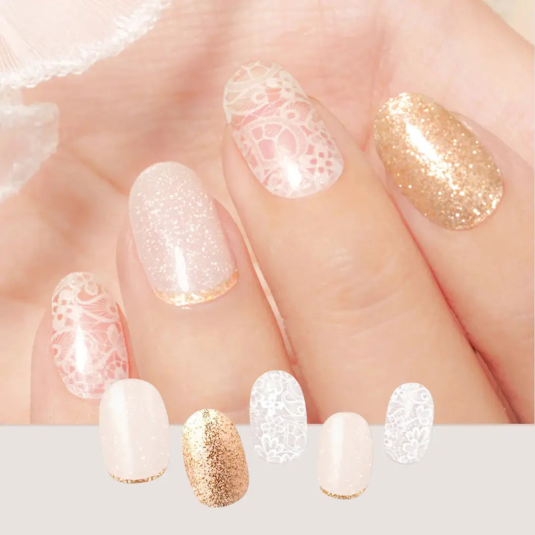 Gel Me1 Japan|13. Bouquet Blanche|指甲貼|Semi Cured Gel