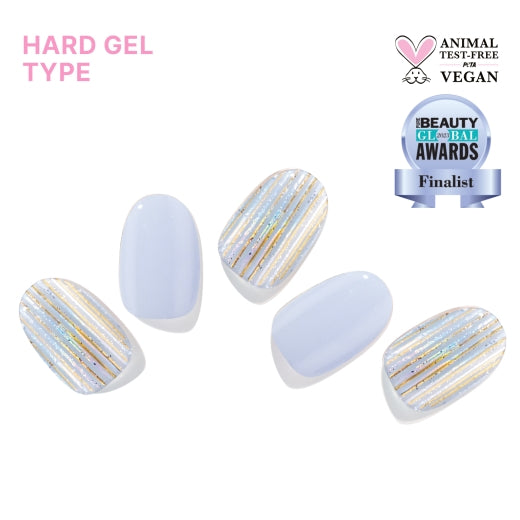 Edgeu ENA460 Blue Glass | 藍色玻璃藝術硬式凝膠指甲貼 | 神秘閃耀 清涼夏日風 居家沙龍級美甲|指甲貼|Hard Gel