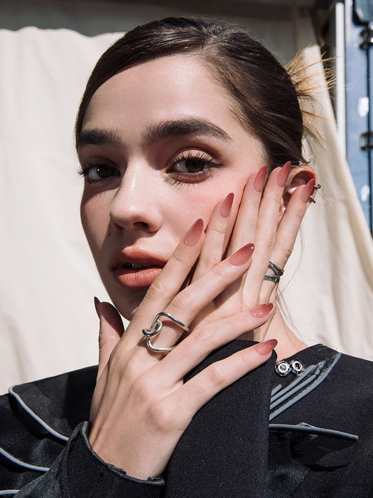 Finger Suit Chili Ombre Nails (Oval) | 穿戴甲| Press On Nail