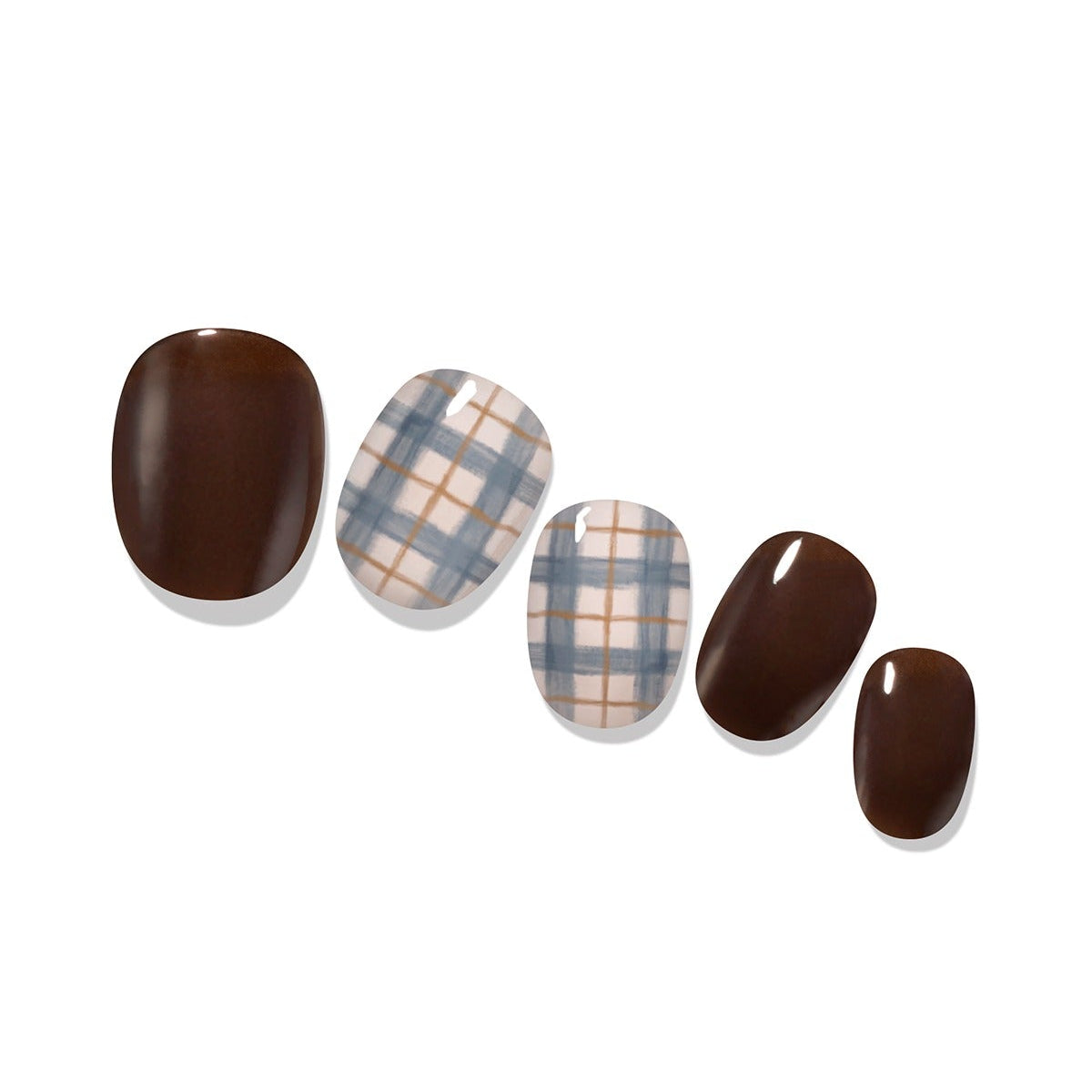 冬日格仔指甲貼