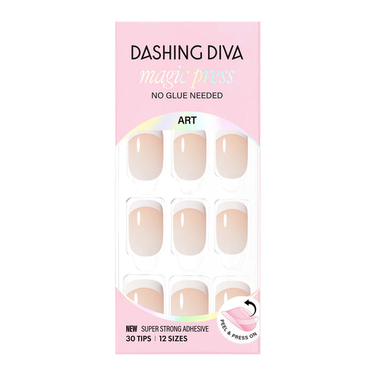 Dashing Diva Magic Press- Essential French (Regular Round) | 穿戴甲| Press On Nail