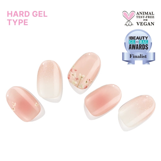 Edgeu ENA168 Floral Cheek | 柔軟桃色花卉硬式凝膠指甲貼 | 浪漫藝術風 持久貼合 DIY美甲|指甲貼|Hard Gel