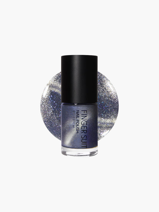 Finger Suit | Fluvia | 指甲油 | Magnetic Nail Polish| 貓眼指甲油 | 朦朧灰藍