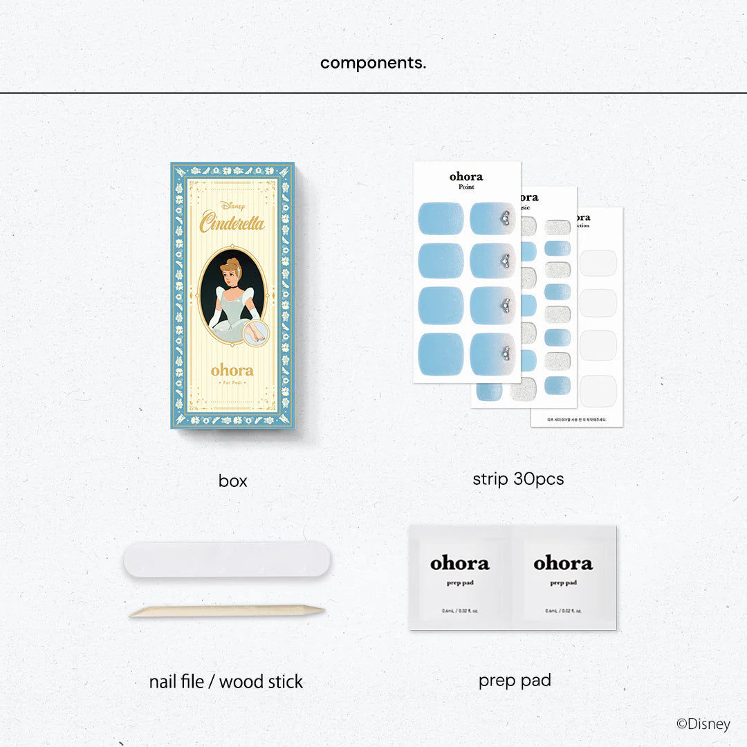 Ohora Japan Disney|P Cinderella's Wish | 灰姑娘腳甲貼|玻璃鞋|腳甲貼|Semi Cured Gel