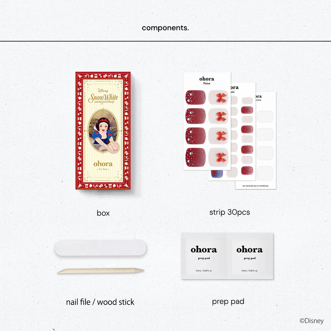 Ohora Japan Disney|P Snow White's Tale | 白雪公主腳甲貼|腳甲貼|Semi Cured Gel
