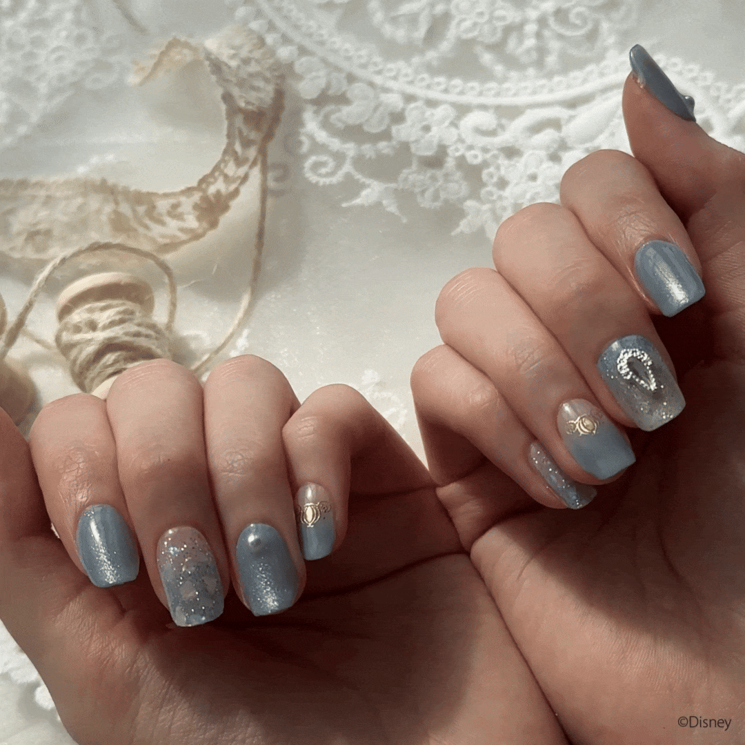Ohora Japan Disney|N Cinderella's Sparkle | 灰姑娘指甲貼|玻璃鞋|指甲貼|Semi Cured Gel