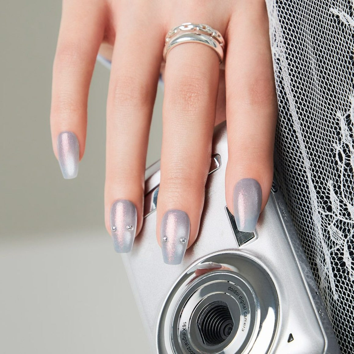 Cat eye press-on nails Autumn