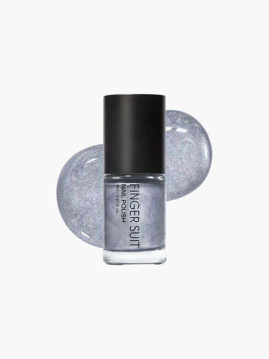 Finger Suit | Lavender Fog | 指甲油 | Glitter Nail Polish| 緞面薰衣草甲油 | 細閃銀光