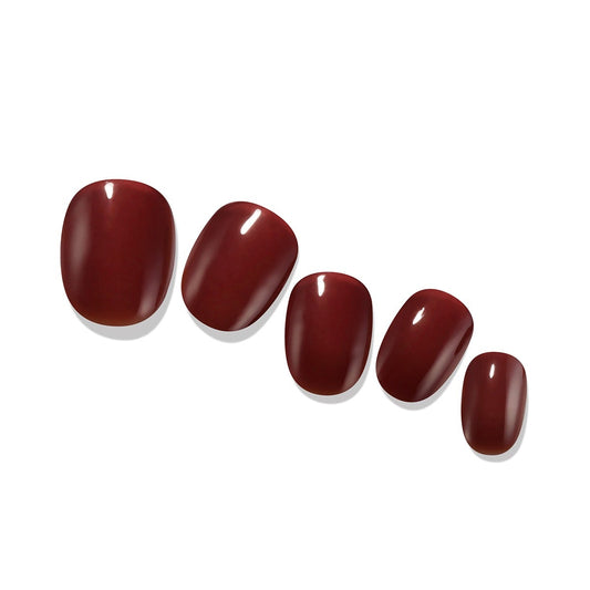 酒紅色指甲貼