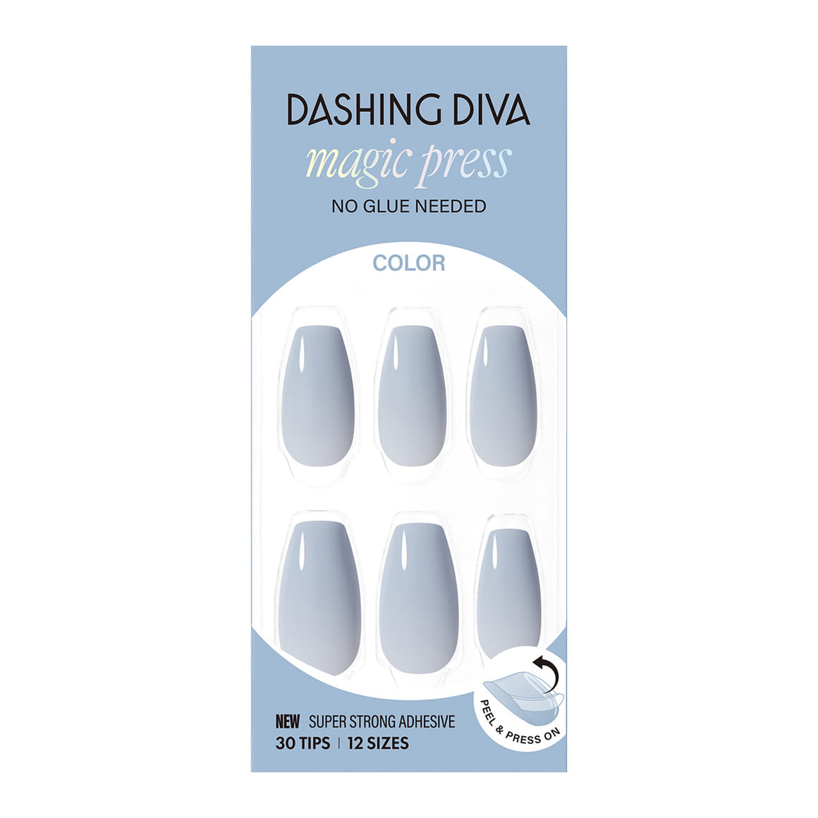 Dashing Diva Magic Press-Blue Gray (Coffin) | 穿戴甲| Press On Nail