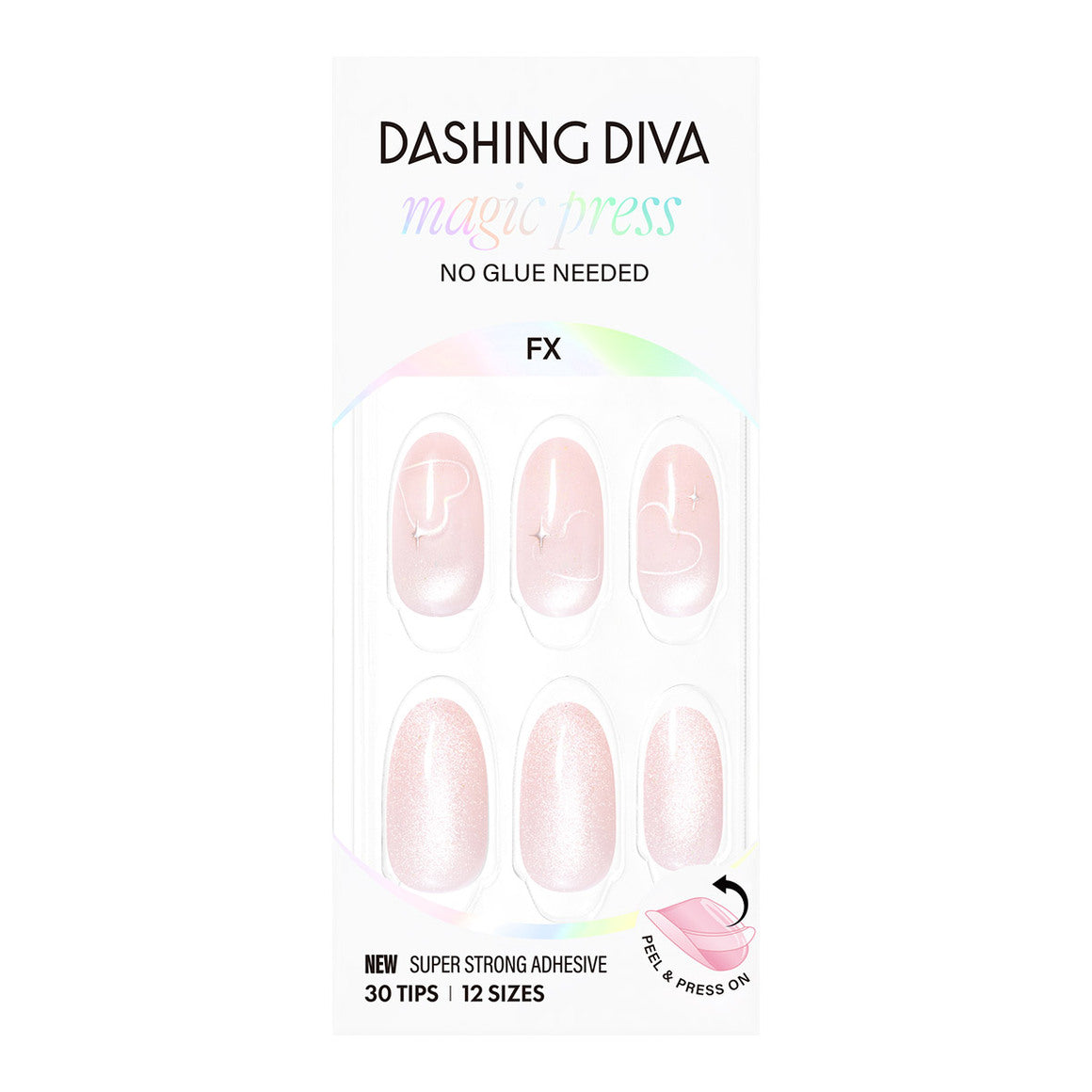 Dashing Diva Magic Press- Blushing Heart (Almond) | 穿戴甲| Press On Nail