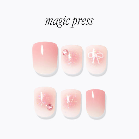 Dashing Diva Magic Press- Cheek Ribbon (Short Square) | 穿戴甲| Press On Nail
