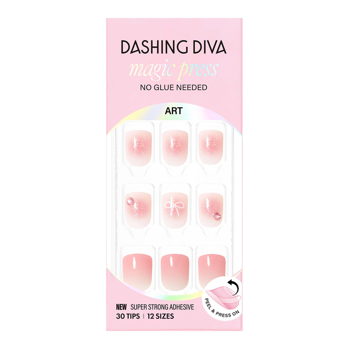 Dashing Diva Magic Press- Cheek Ribbon (Short Square) | 穿戴甲| Press On Nail