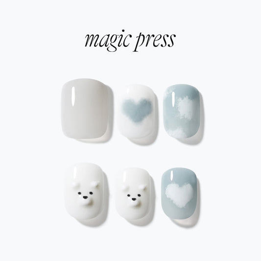 Dashing Diva Magic Press- Cloudy Bear (Short Square) | 穿戴甲| Press On Nail