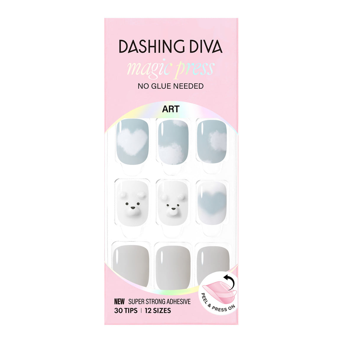 Dashing Diva Magic Press- Cloudy Bear (Short Square) | 穿戴甲| Press On Nail