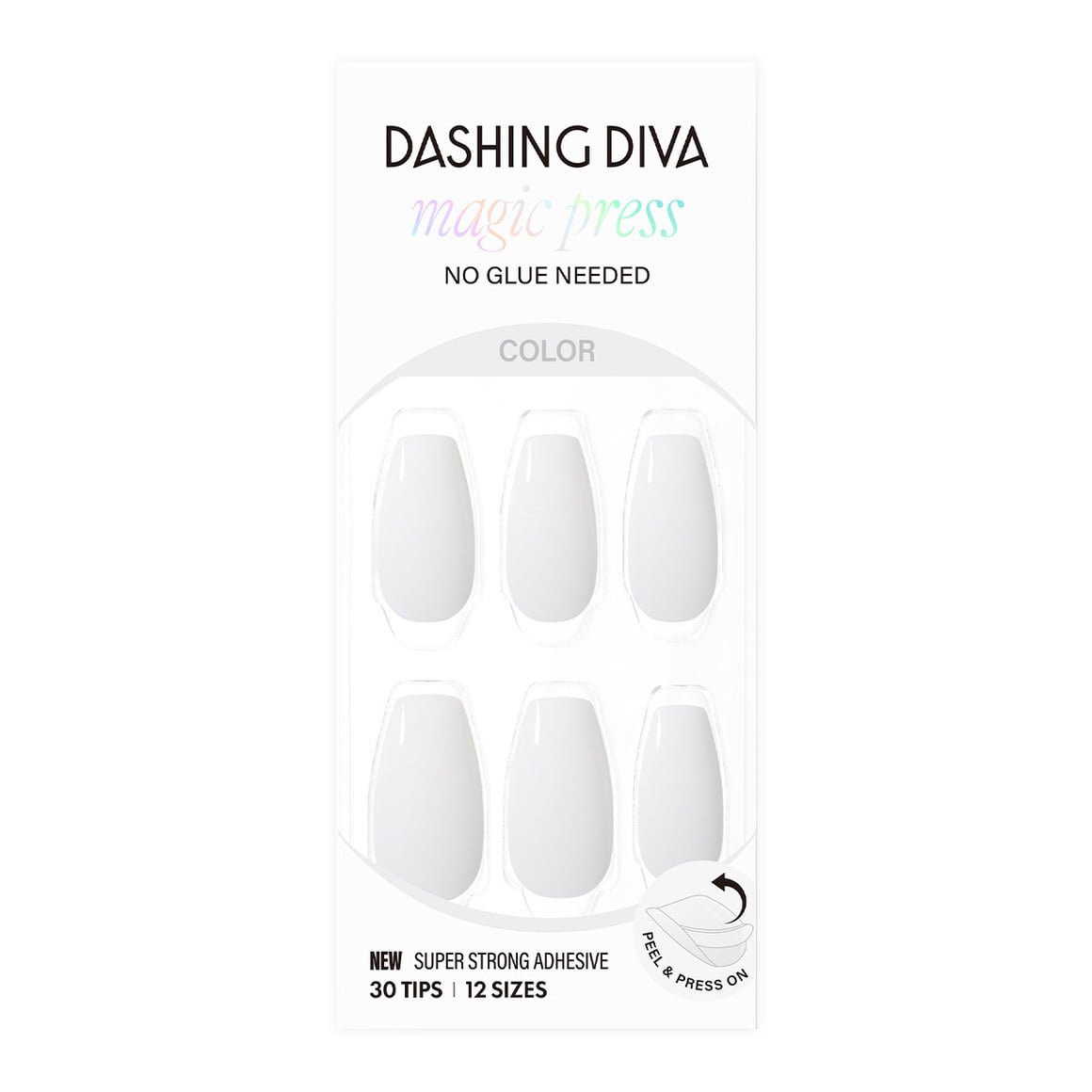 Dashing Diva Magic Press- Crystal White (Coffin) | 穿戴甲| Press On Nail