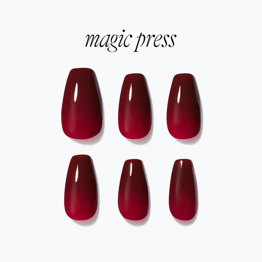 Dashing Diva Magic Press- Deep Burgundy (Coffin) | 穿戴甲| Press On Nail