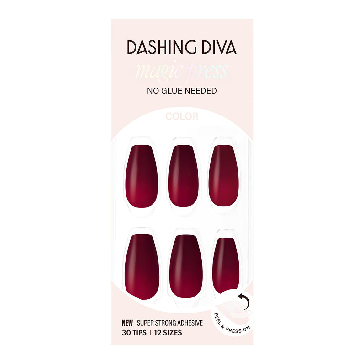 Dashing Diva Magic Press- Deep Burgundy (Coffin) | 穿戴甲| Press On Nail