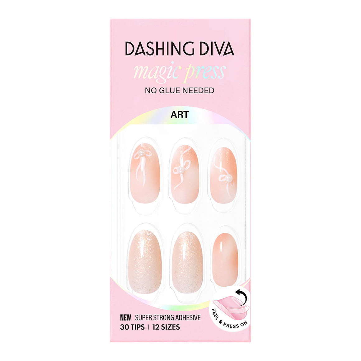 Dashing Diva Magic Press- Flowing Ribbon (Almond) | 穿戴甲| Press On Nail