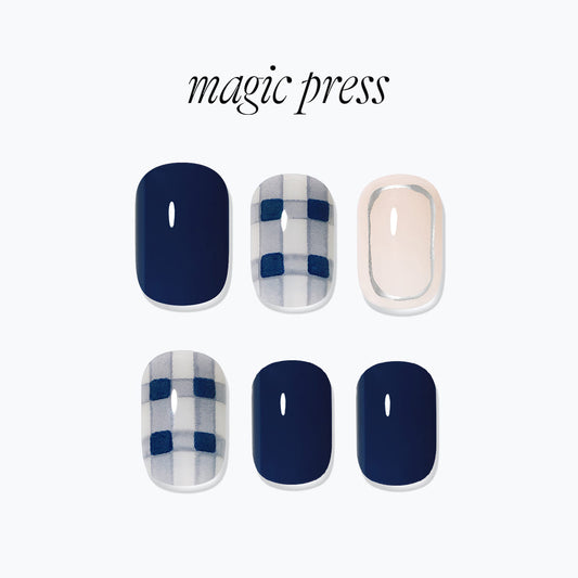 Dashing Diva Magic Press- Gingham check (Regular Round) | 穿戴甲| Press On Nail