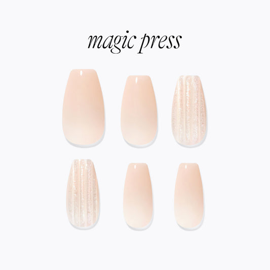 Dashing Diva Magic Press- Glass Beige (Coffin) | 穿戴甲| Press On Nail