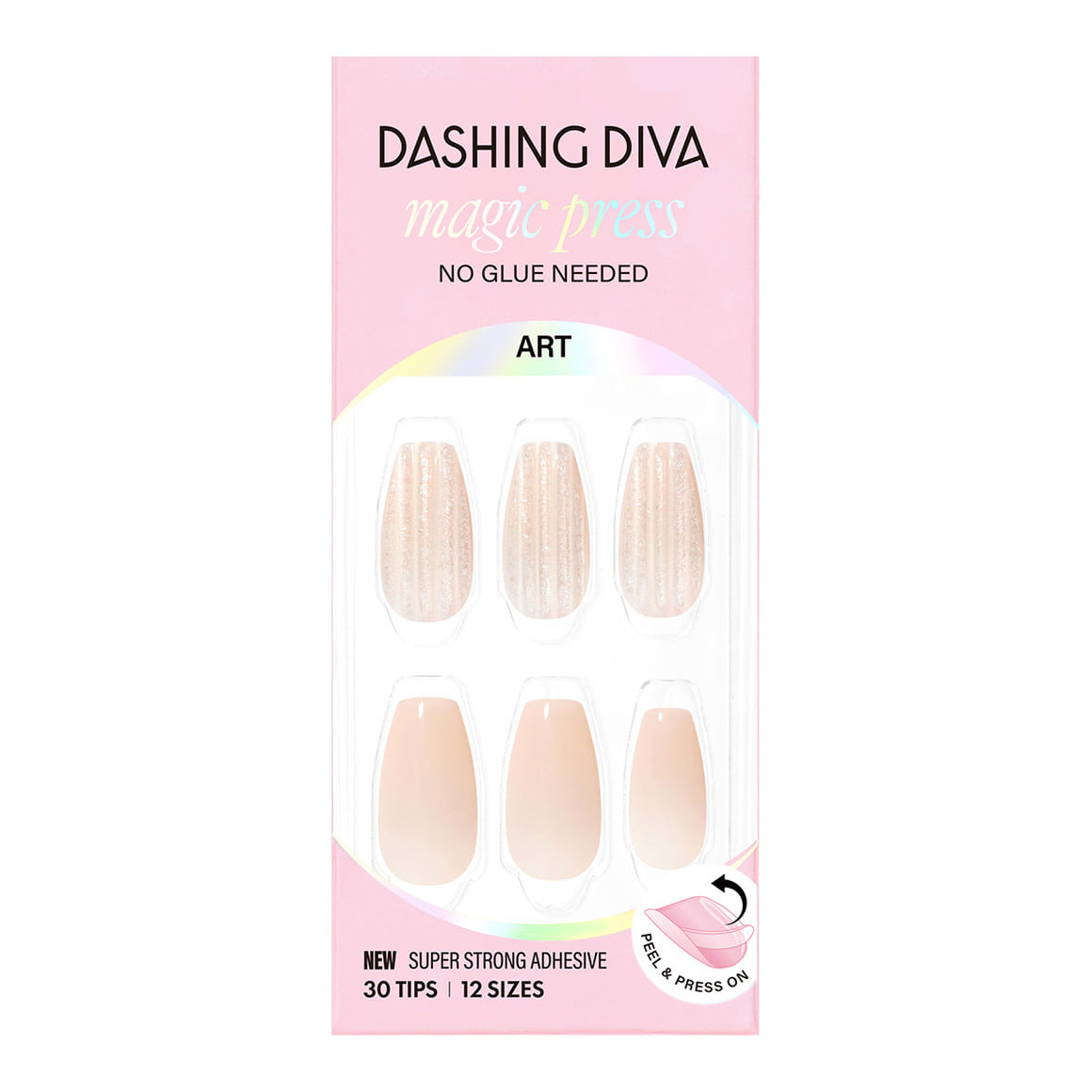 Dashing Diva Magic Press- Glass Beige (Coffin) | 穿戴甲| Press On Nail