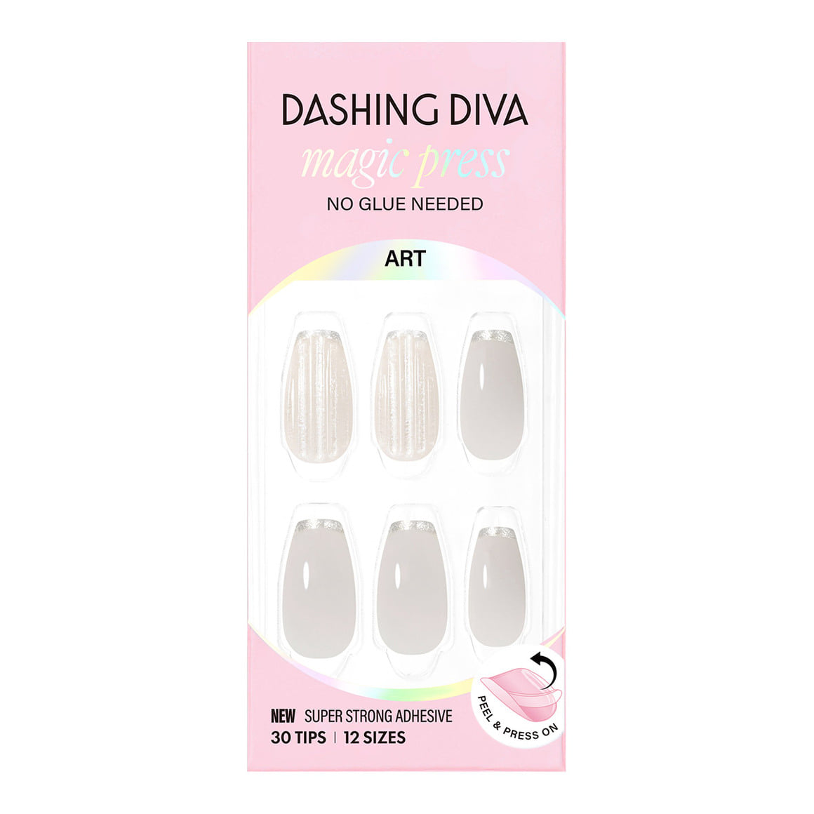 Dashing Diva Magic Press- Glass Gray (Coffin) | 穿戴甲| Press On Nail