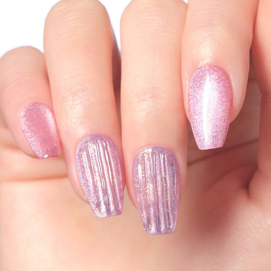 Dashing Diva Magic Press- Glass Pink (Coffin) | 穿戴甲| Press On Nail