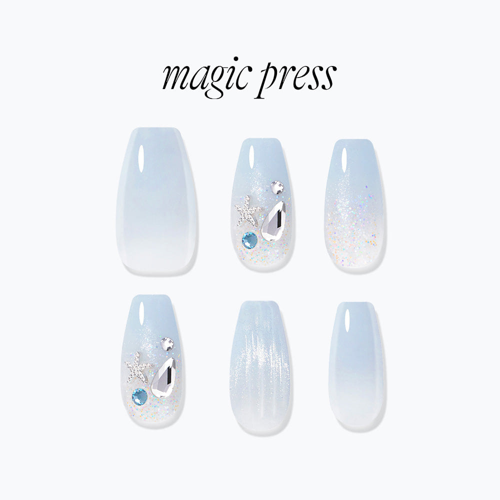 Dashing Diva Magic Press- Ocean Fizz (Coffin) | 穿戴甲| Press On Nail