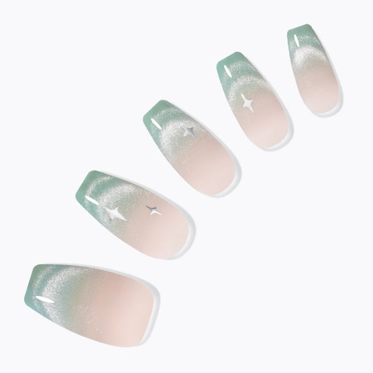 Dashing Diva Magic Press- Starlit Jade (Coffin) | 穿戴甲| Press On Nail