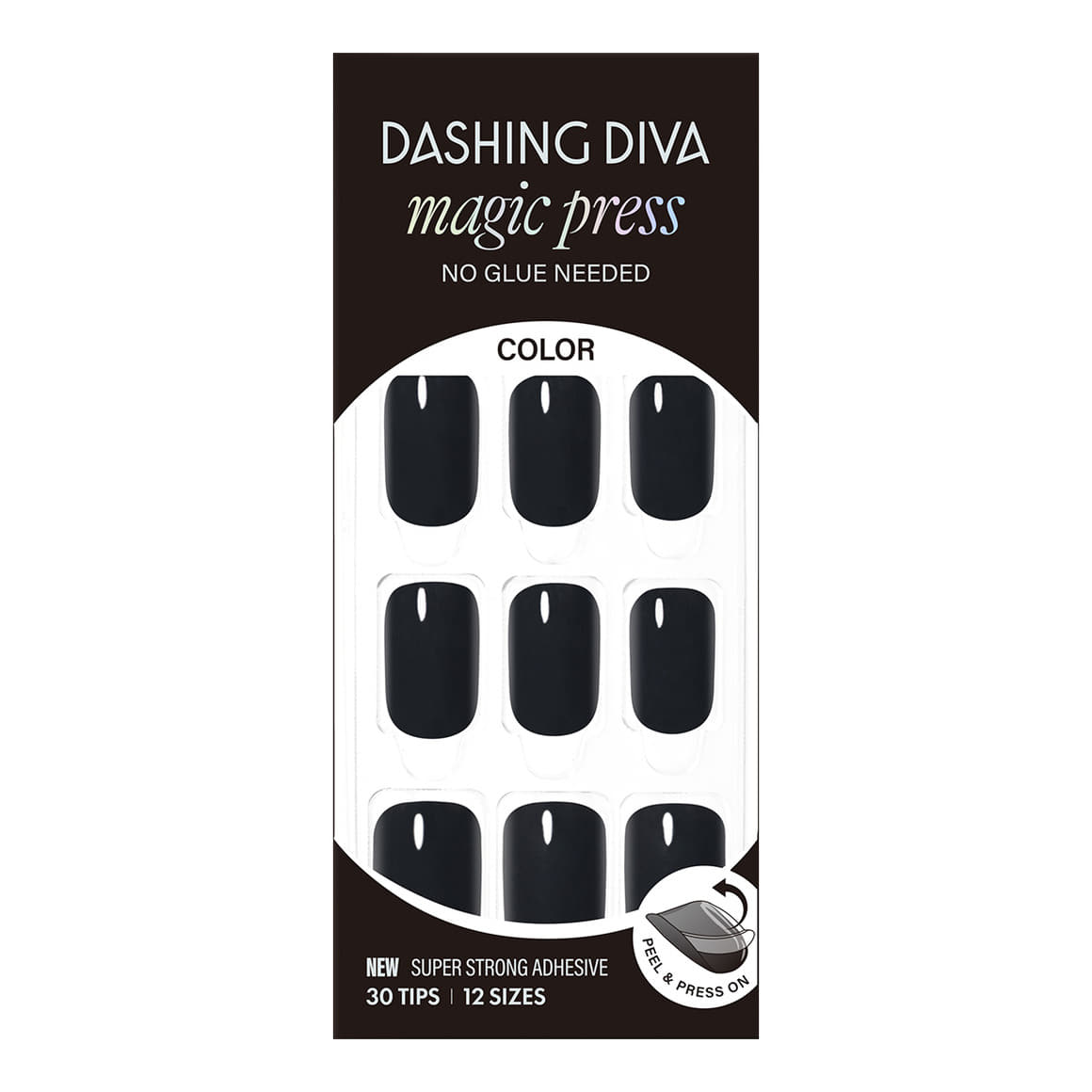 Dashing Diva Magic Press- Steady Black (Regular Round) | 穿戴甲| Press On Nail