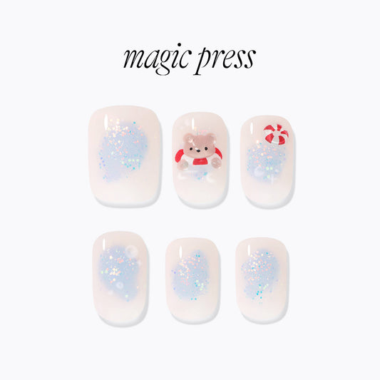 Dashing Diva Magic Press- Swim Bear (Regular Round) | 穿戴甲| Press On Nail