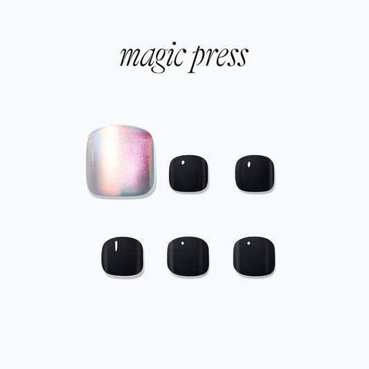 Dashing Diva Magic Press Pedicure- Black Aurora | 穿戴甲(腳甲)| Press On Pedicure