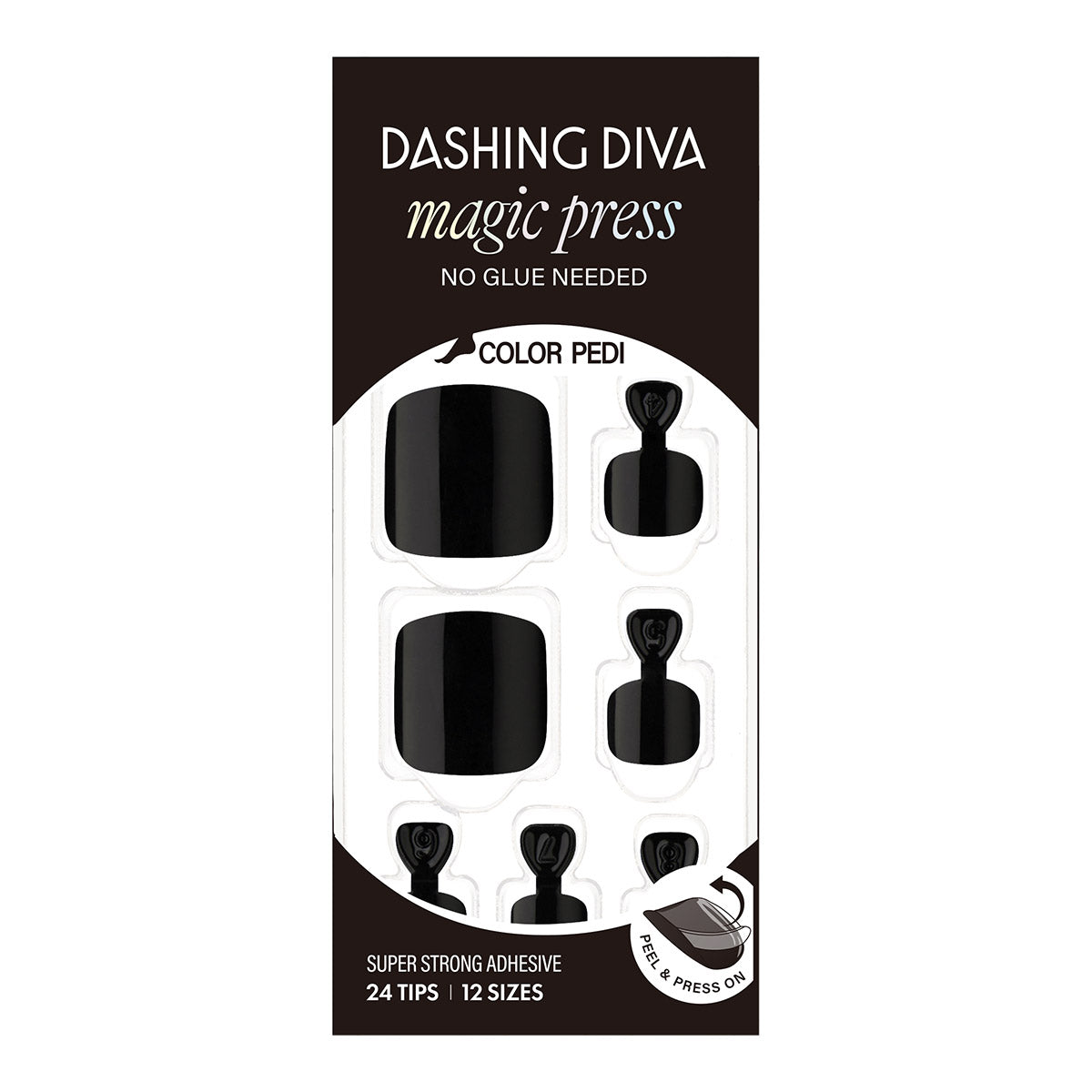 Dashing Diva Magic Press Pedicure- Carbon black | 穿戴甲(腳甲)| Press On Pedicure