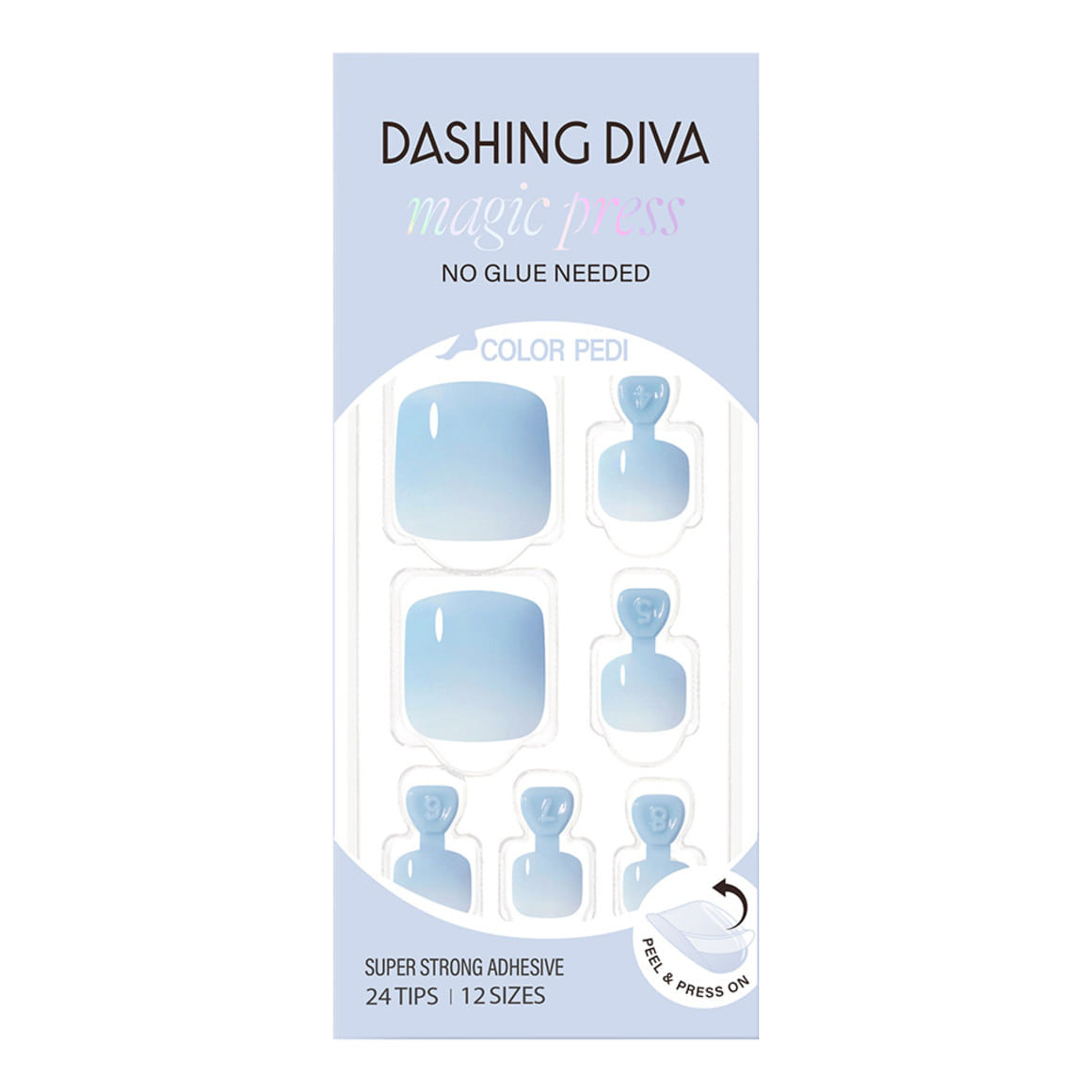 Dashing Diva Magic Press Pedicure- Fluffy Blue | 穿戴甲(腳甲)| Press On Pedicure
