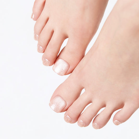 Dashing Diva Magic Press Pedicure- Gold Sugar | 穿戴甲(腳甲)| Press On Pedicure