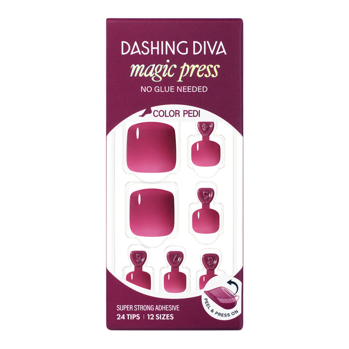 Dashing Diva Magic Press Pedicure- Juicy Plum | 穿戴甲(腳甲)| Press On Pedicure