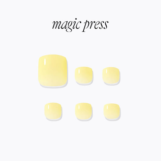 Dashing Diva Magic Press Pedicure- Lemon yellow | 穿戴甲(腳甲)| Press On Pedicure