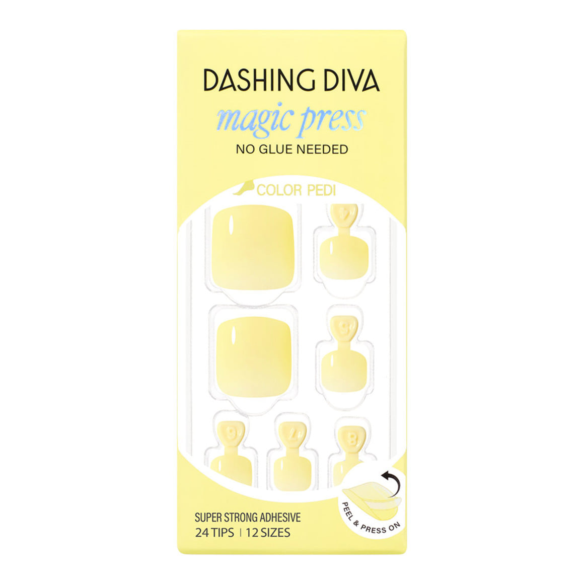 Dashing Diva Magic Press Pedicure- Lemon yellow | 穿戴甲(腳甲)| Press On Pedicure