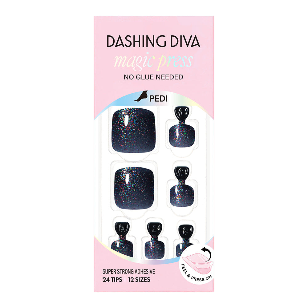 Dashing Diva Magic Press Pedicure- Midnight Lustre | 穿戴甲(腳甲)| Press On Pedicure