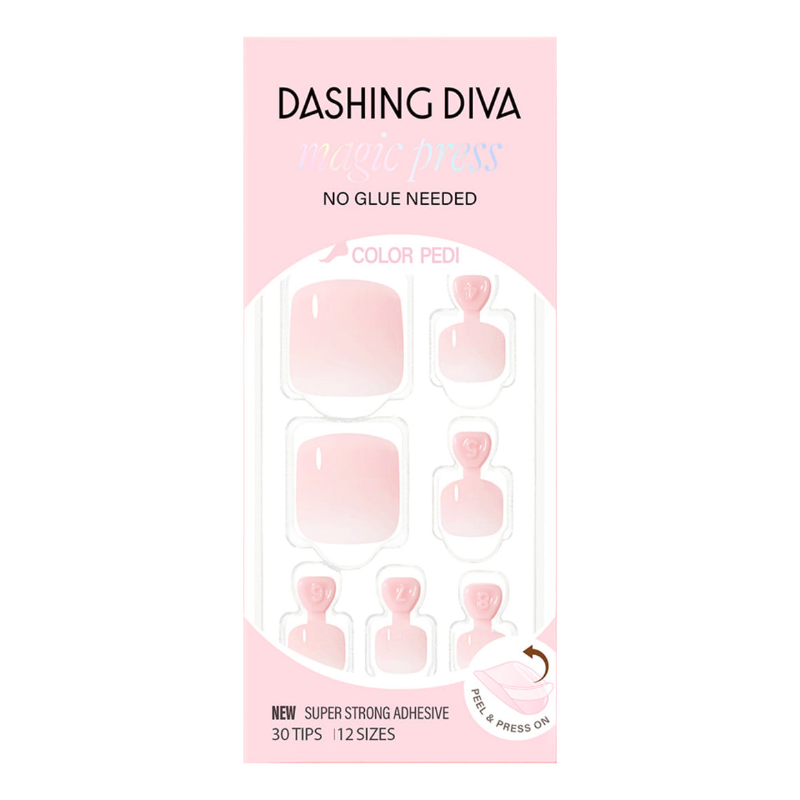 Dashing Diva Magic Press Pedicure- Sugar Pink | 穿戴甲(腳甲)| Press On Pedicure