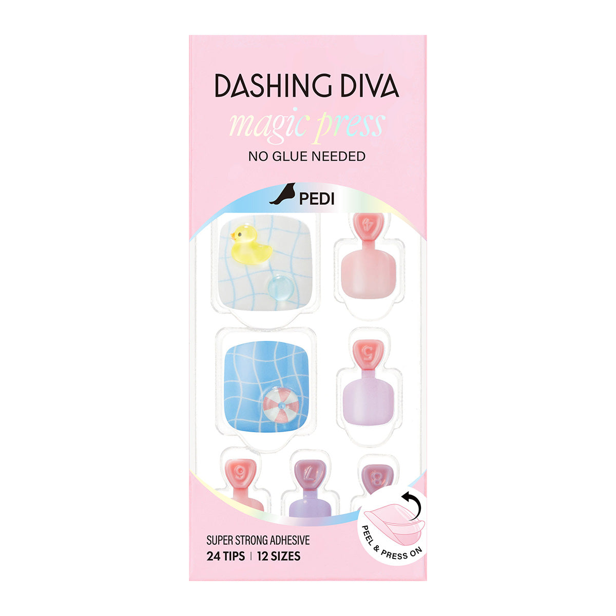 Dashing Diva Magic Press Pedicure- Swimming Duck | 穿戴甲(腳甲)| Press On Pedicure