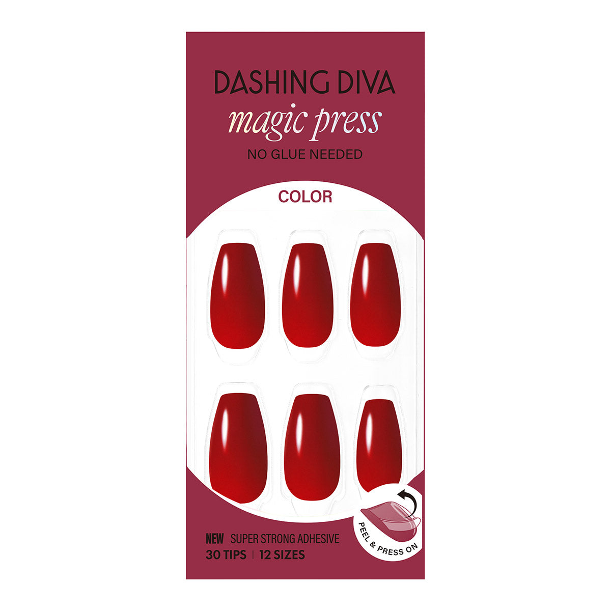 Dashing Diva Magic Press- Burgundy (Coffin) | 穿戴甲| Press On Nail