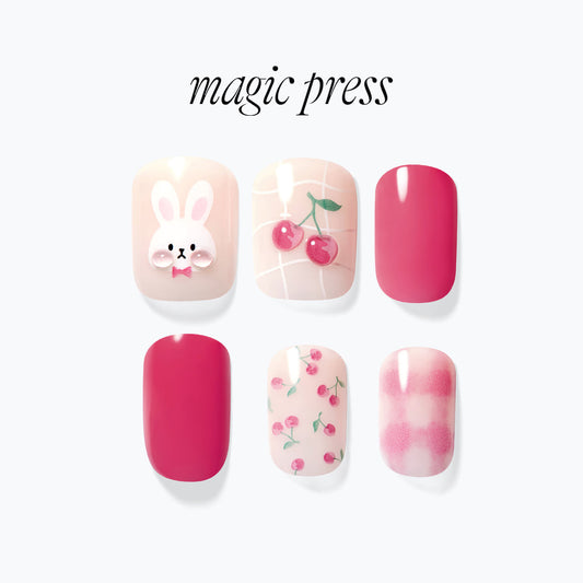 Dashing Diva Magic Press- Cherry Rabbit (Regular Round) | 穿戴甲| Press On Nail