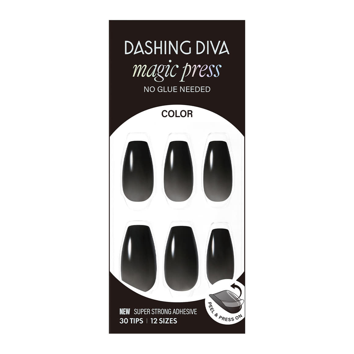 Dashing Diva Magic Press- Clear Black (Coffin) | 穿戴甲| Press On Nail